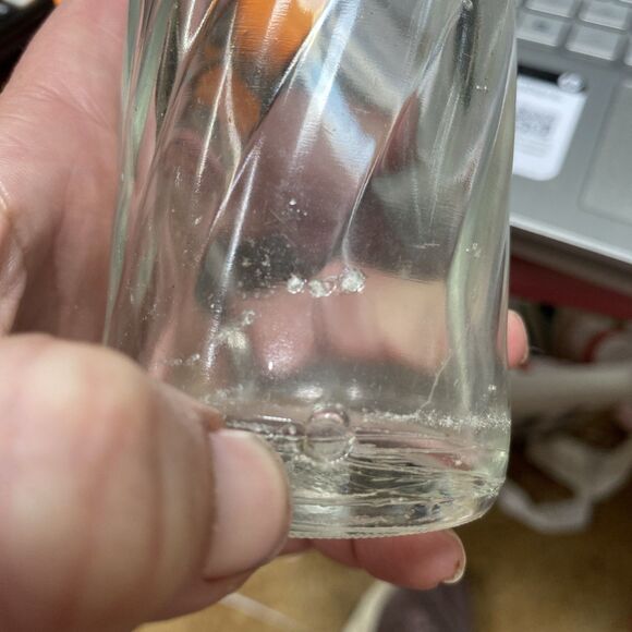 Vintage 8 oz Clear Swirl Glass Pepsi/Pepsi-Cola Crown Top Bottle 8 3/4 in Tall - Picture 13 of 14